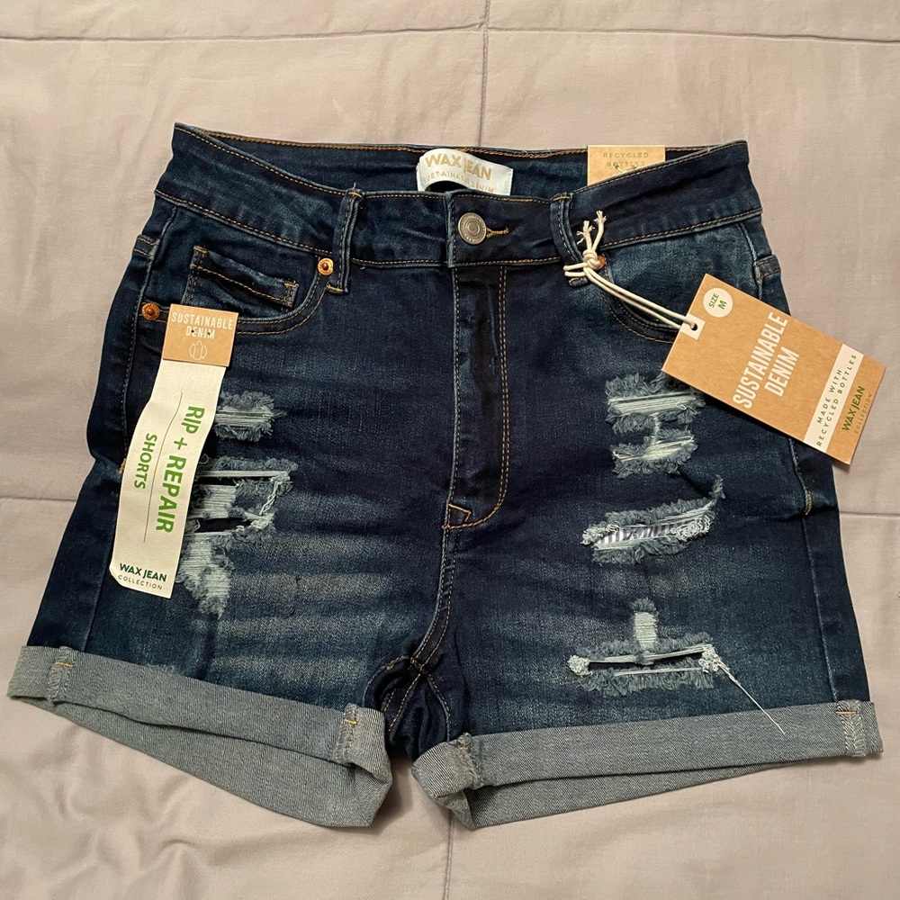 Wax Jean Denim Shorts
